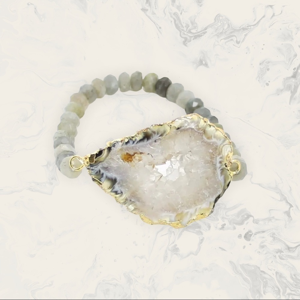Eye Candy Los Angeles Agate Stone My Wrist Stretch Bracelet